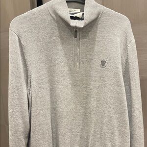 Fairway & Greene Heather Gray Zip-Up Sweater